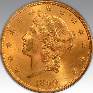 1899-S $20 MS 64