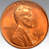 1942-S 1C, RD MS 67+ RD