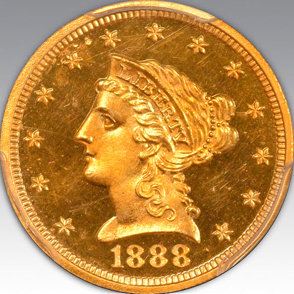 1888 $2.50, CA PR 65 CA