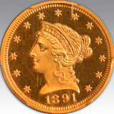 1891 $2.50, DC PR 66 DC