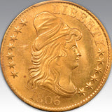 1806 $5 Round 6, 7X6 Stars MS 64