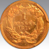 1875 G$1 MS 64+