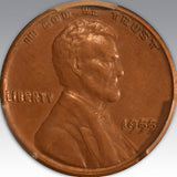 1955 1C Doubled Die Obverse, BN AU 53