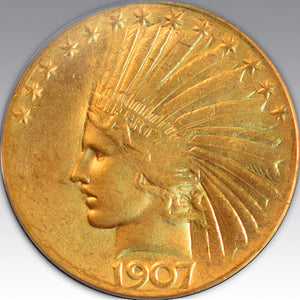 1907 $10 Wire Edge MS 65