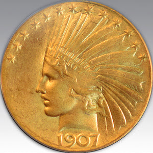 1907 $10 Wire Edge MS 65