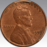 1955 1C Doubled Die Obverse, BN AU 55 BN