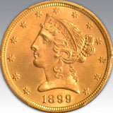 1899 $5 MS 65